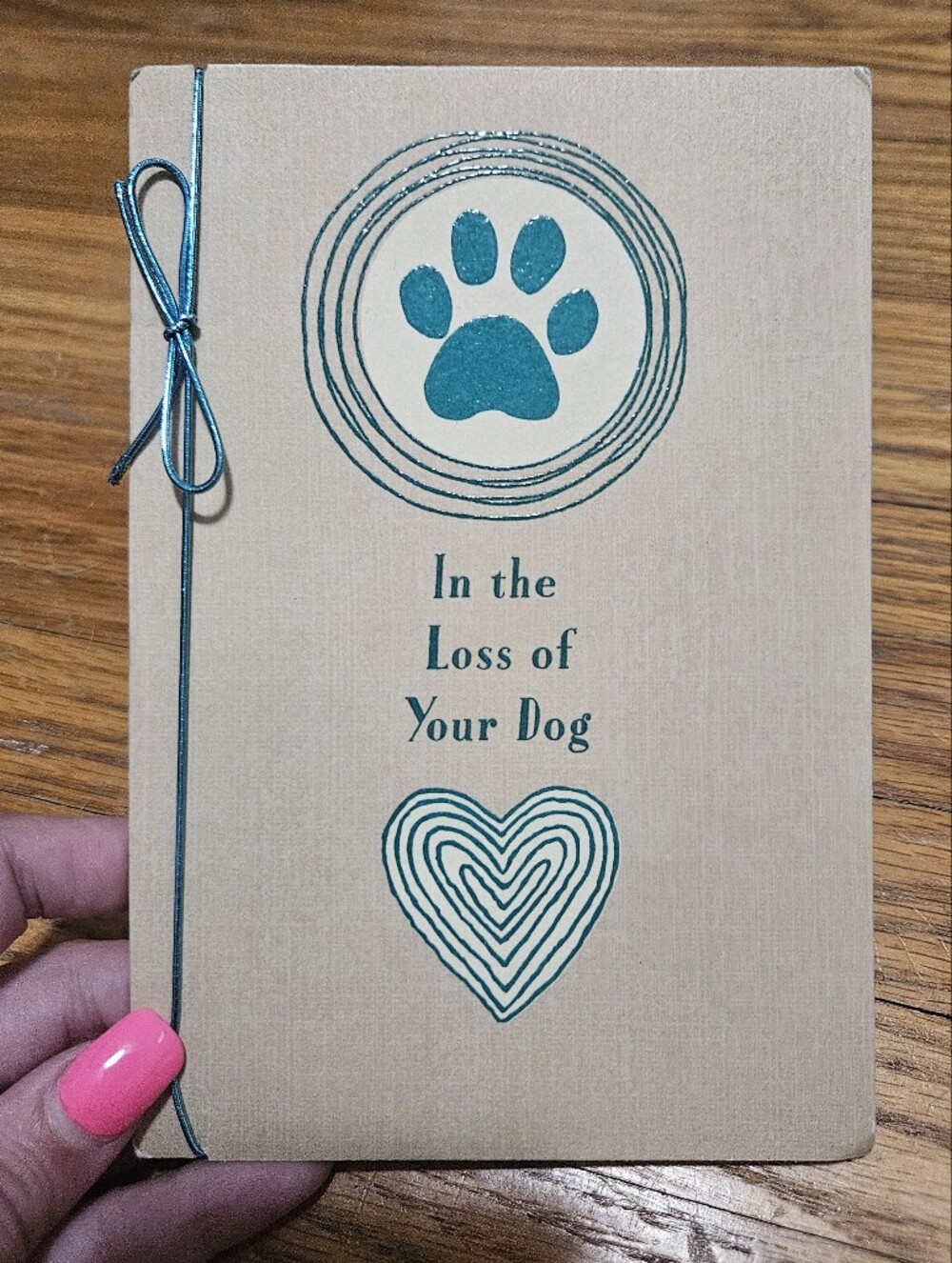 Hallmark Teal Paw & Heart Dog Loss Card Greeting Card For Pet Dog Loss